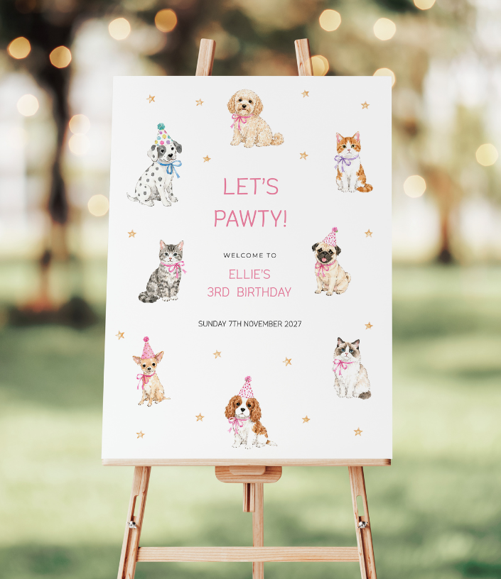 Adopt A Pet | Kids Birthday Party | Welcome Sign