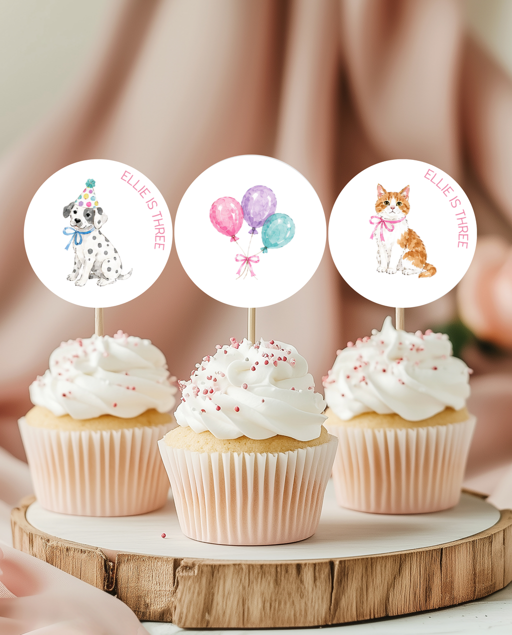 Adopt A Pet | Kids Birthday Party | Cupcake Toppers