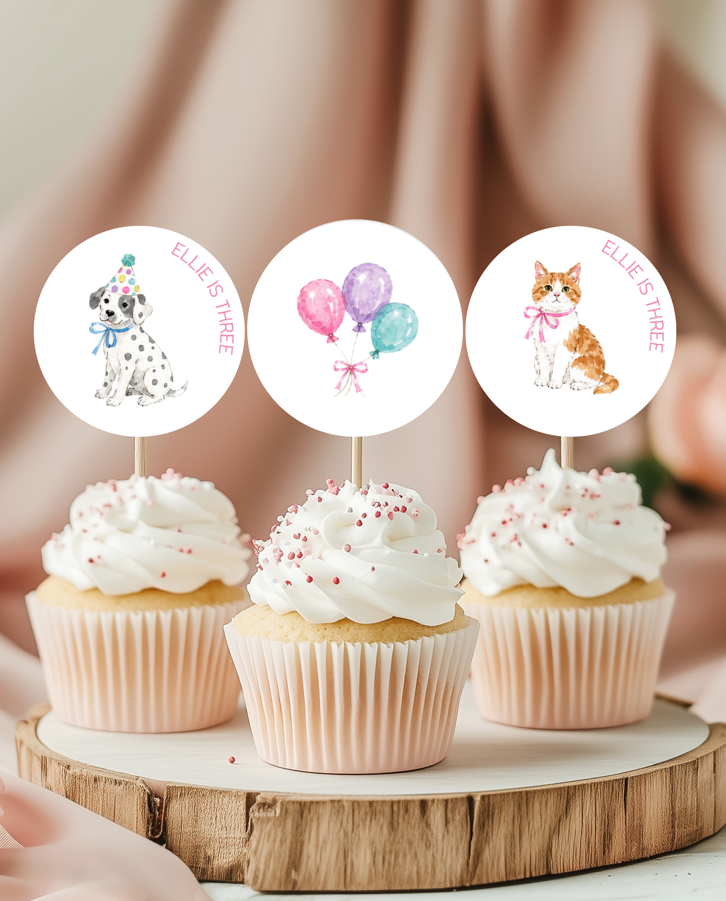 Adopt A Pet | Kids Birthday Party | Cupcake Toppers