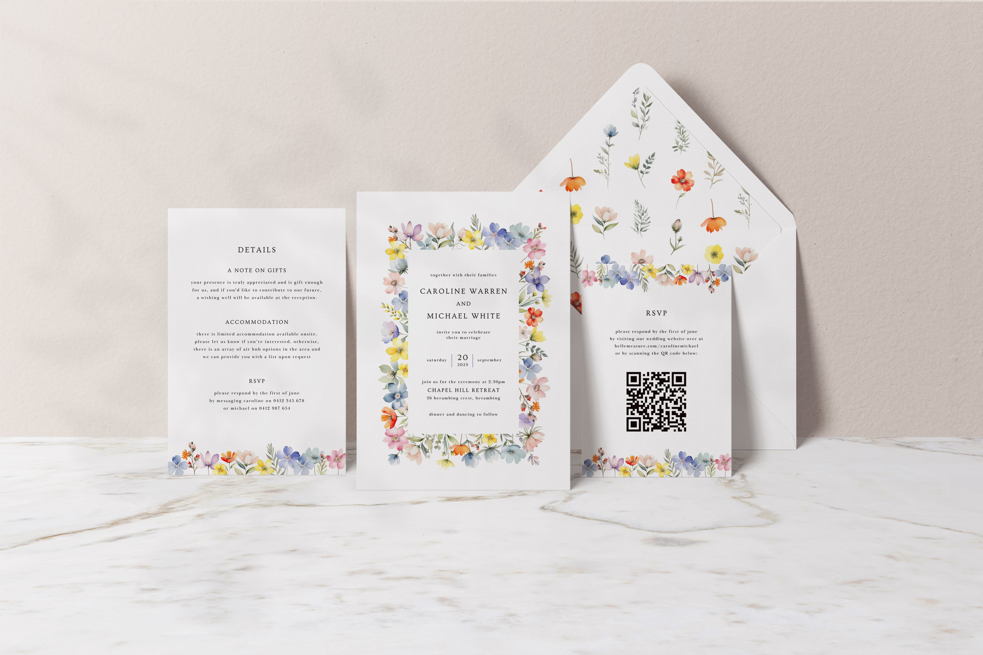 Little Florals Collection | DIY Printable Wedding Stationery Bundle Templates