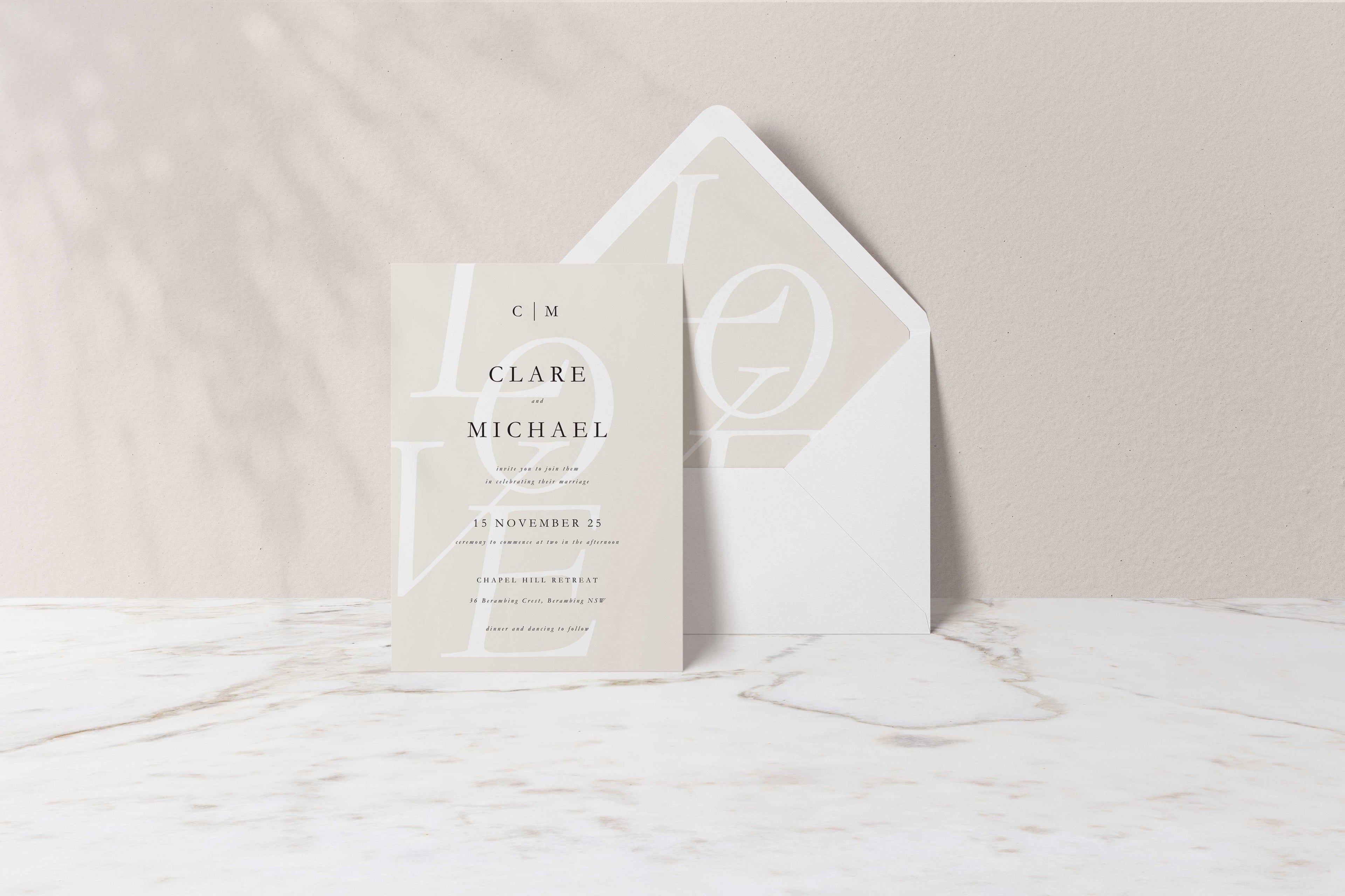 Love Collection | DIY Printable Wedding Stationery Bundle Templates