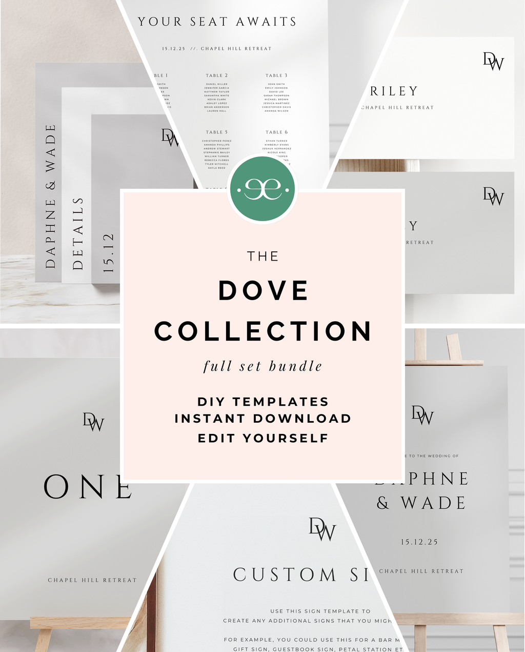 Dove Collection | DIY Printable Wedding Stationery Bundle Templates
