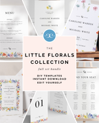 Little Florals Collection | DIY Printable Wedding Stationery Bundle Templates